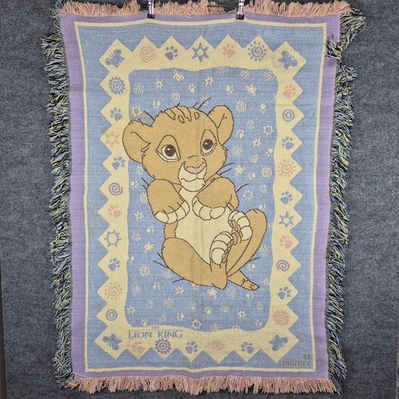 Disney Other - Disney's the Lion King Simba Vintage Plush Throw Blanket 1995 Tapestry 44x32